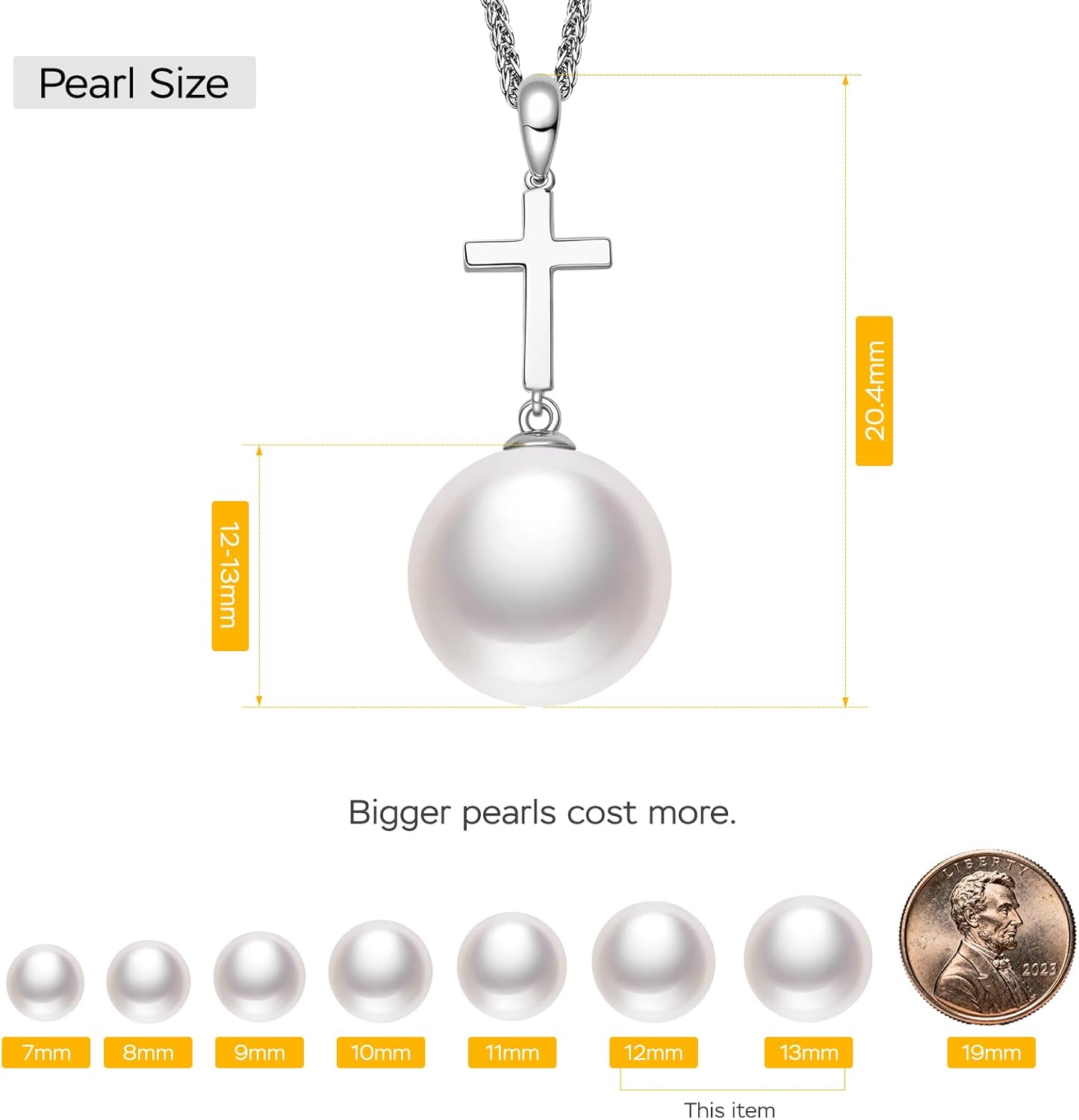 Cross Pearl Pendant Necklace, Gifts for Wife Jewelry for Women Anniversary Women Necklaces Birthday Gift Ideas, Mothers Day Valentines Christmas for Girlfriend Mom Daughter - Image 7