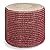 SIMPLIHOME Larissa Round Pouf, Footstool, Upholstered in Natural and Maroon Hand Braided Jute, for the Living Room, Bedroom and Kids Room, Boho Small Parcel