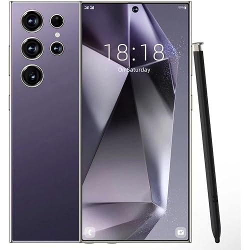 Unlocked Phone S24 Ultra Android Phone 8-core 8GB+256GB Cell Phone 6.8 inch HD Screen Mobile Phone 108MP+48MP Camera 6800 mAh Battery 5G Dual SIM (Purple)
