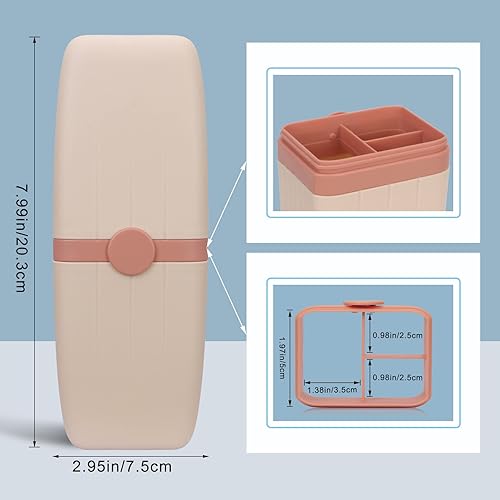 Miniatura 5 de Skycase Estuche para cepillos de dientes de viaje, 2 unidades Caja de almacenamiento de pasta de dientes, taza portátil para cepillos de dientes,
