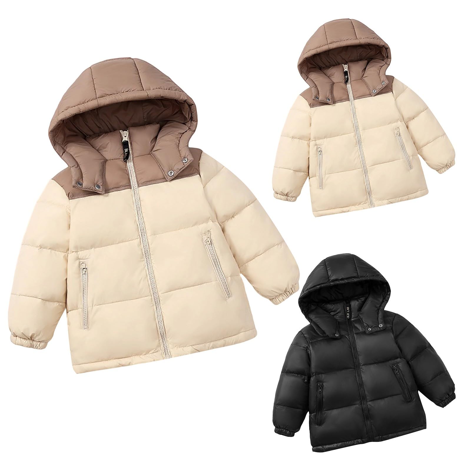 Doudoune d'hiver chaude pour garçons - Manteau rembourré en duvet épais et confortable - Vêtements d'extérieur matelassés pour l'extérieur
