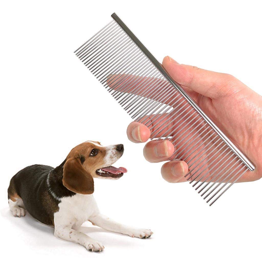 PetCeptual Stainless Steel Pet Hair Grooming Flat Comb for Dogs, Cats, Rabbits, Puppies and Birds, Large (B09BDDYR5S) Amazon Price History, Amazon Price Tracker