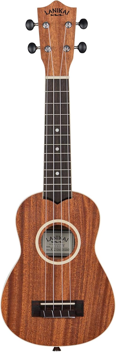 Lanikai LU21-S 4-String Ukulele, Soprano Ukulele, With Gig Bag - Natural