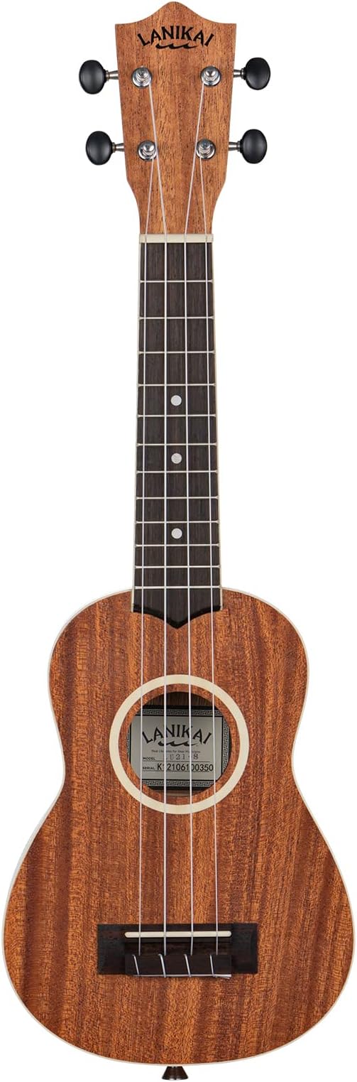 Lanikai LU21-S 4-String Ukulele, Soprano Ukulele, With Gig Bag - Natural