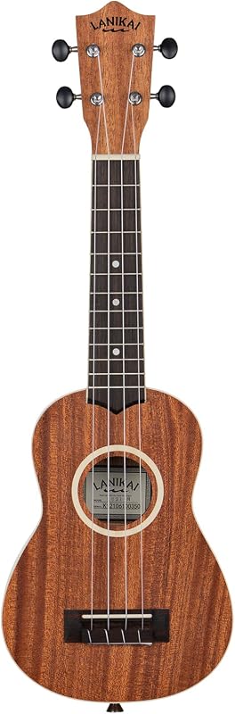 Lanikai LU21-S 4-String Ukulele, Soprano Ukulele, With Gig Bag - Natural