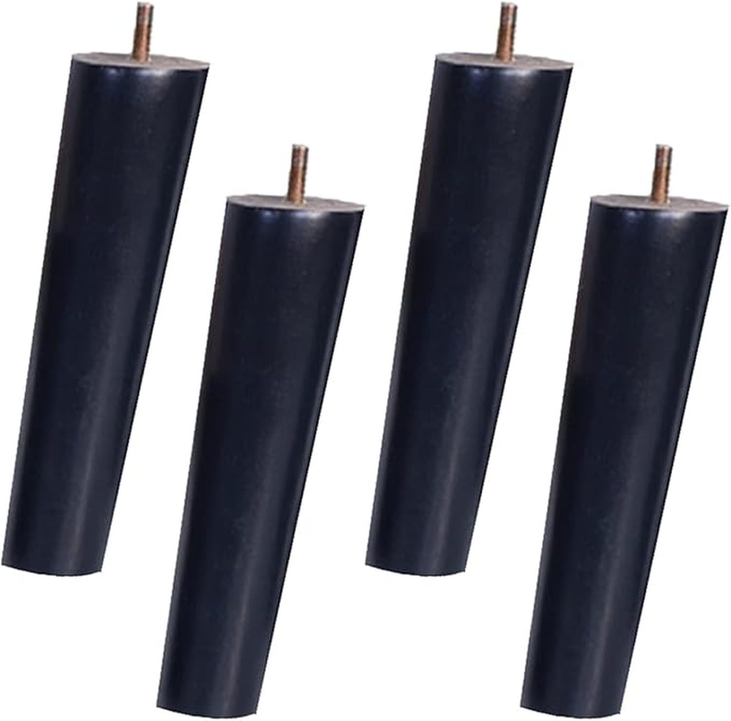 Gambe Mobili in Legno Smussate, Piede Sostitutivo in Legno Massello Conico M10 per Divano Letto Mobile TV Tavolo Sedia, Nero 4 Pezzi, 18cm, 18cm