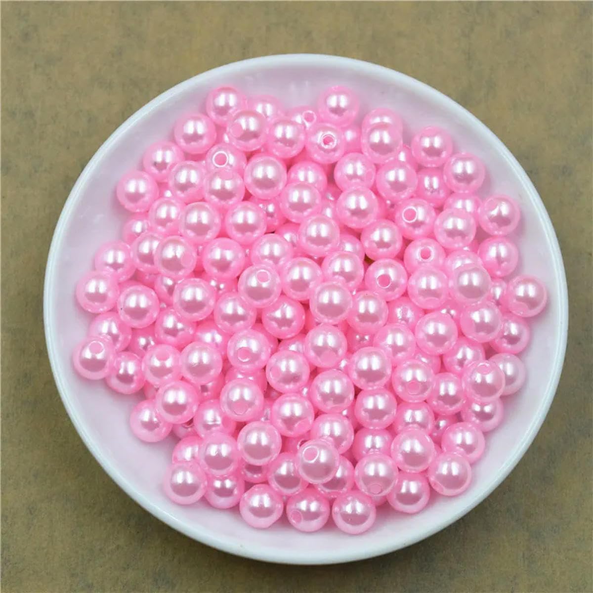 HUIOYG 50-1000Pcs with Hole ABS Imitation Pearl Bead 4/6/8/10/12MM for DIY Jewelry