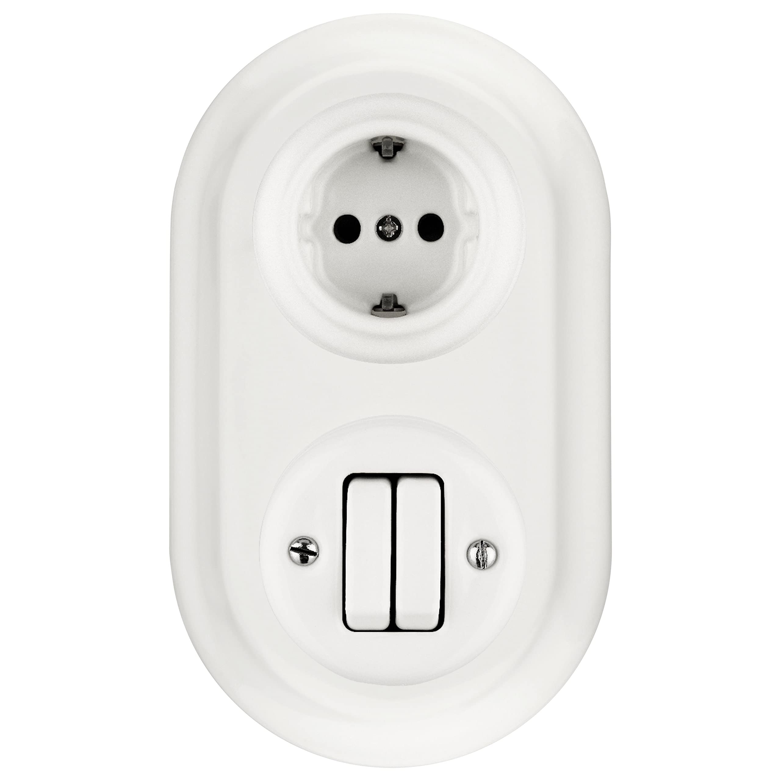 PR1 Series Porcelain Retro Frame 2-Way White, 173 x 100mm I Höhe 13mm - Image 3
