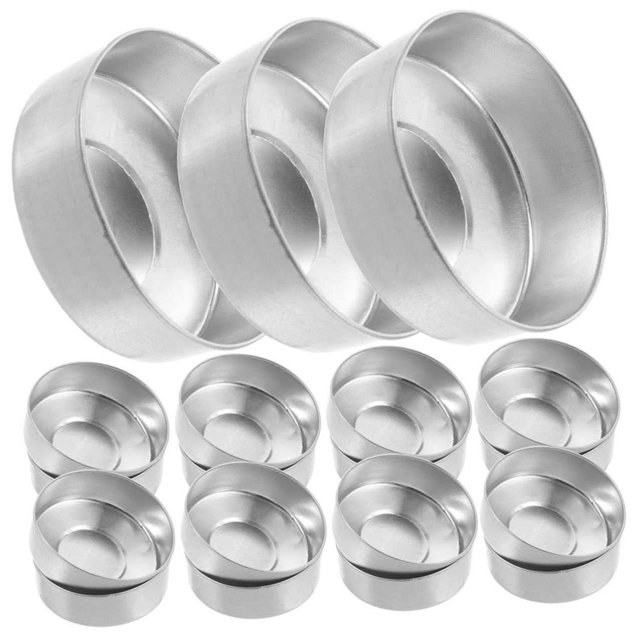 Pots vides pour bougies et supports aluminium argentés pour ateliers de loisirs créatifs