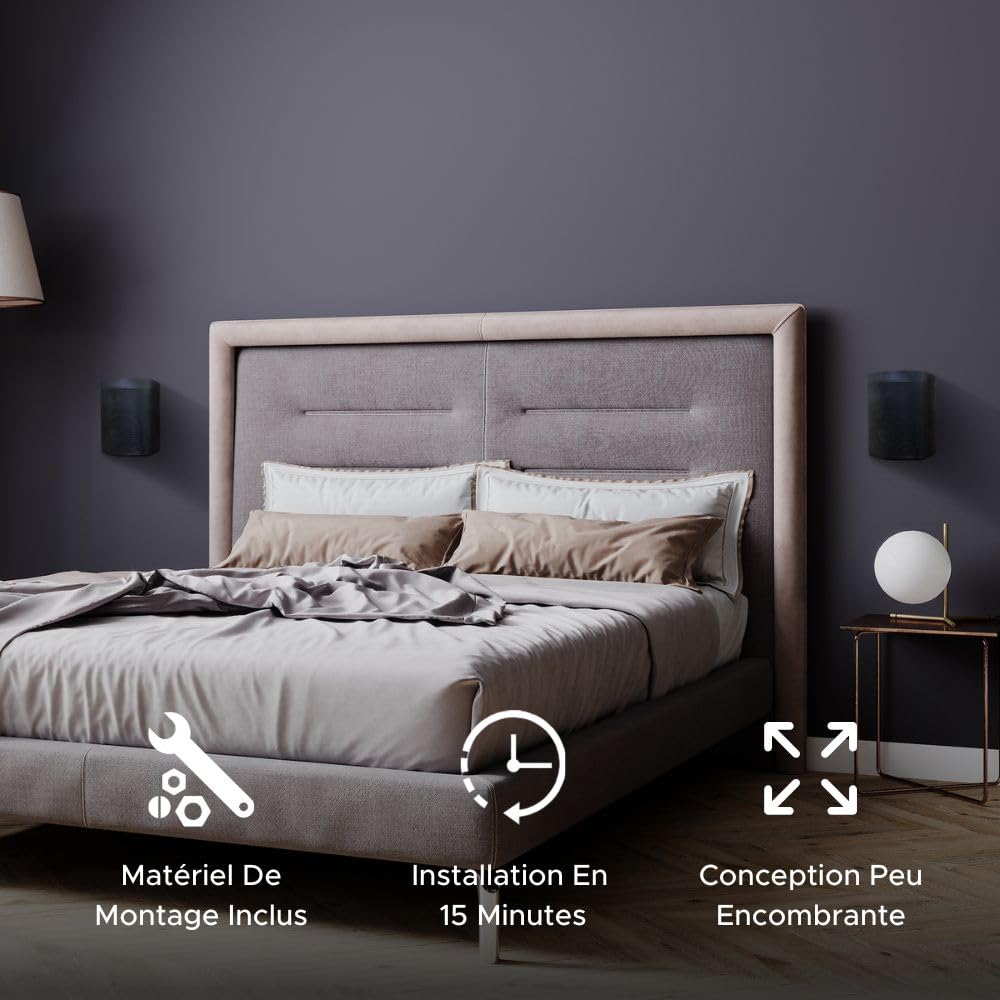 ONE, ONE Gen 2, ONE SL & Play:1 Support de Montage Mural, Noir, Compatible avec Les Haut-parleurs Sonos ONE, ONE Gen 2, ONE SL & PLAY1