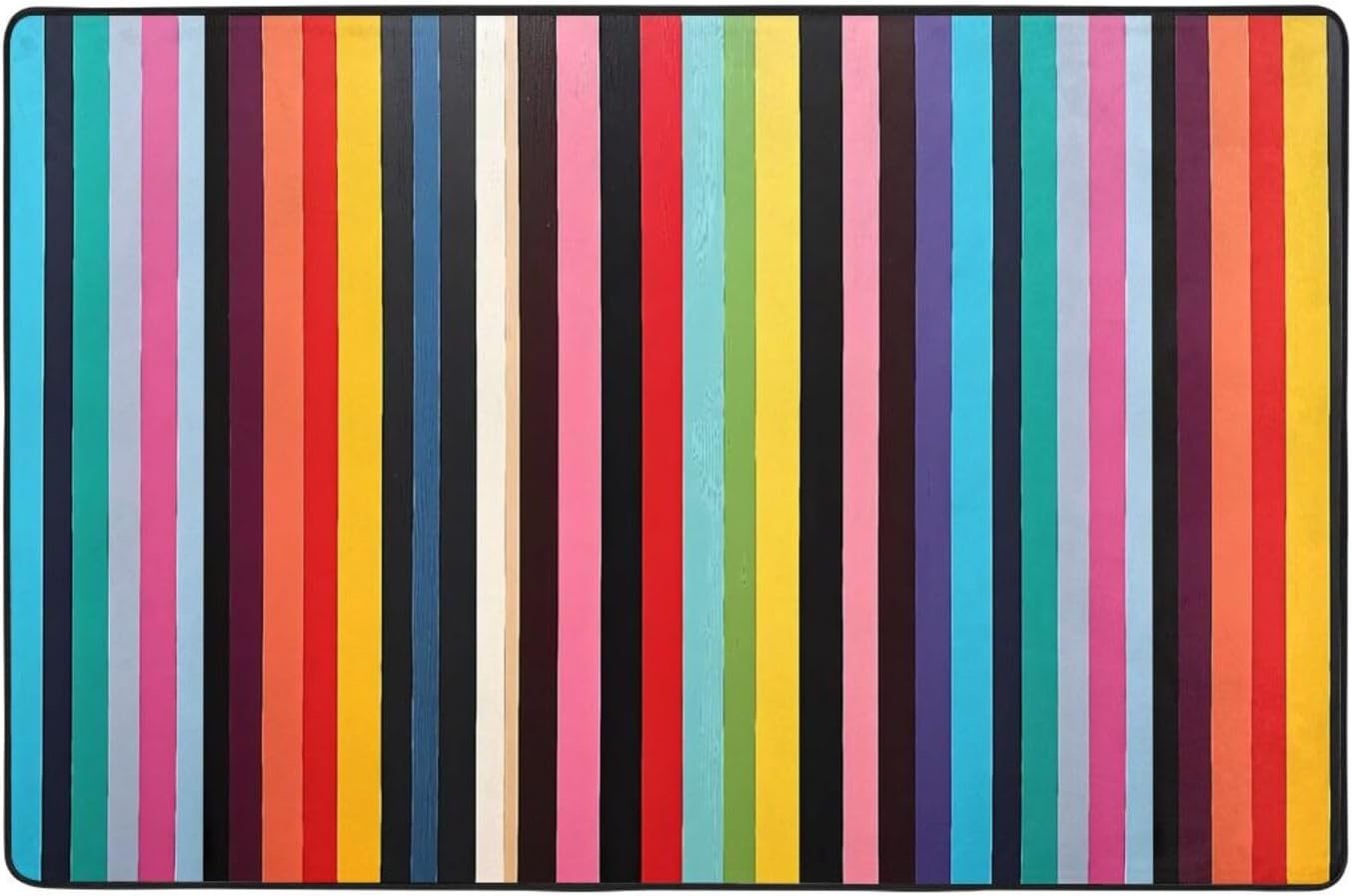 Narrow Colored Lines Prints Anti-Slip Floor mat Carpet Rug 72"x48" for Living Room Office Coffee Table Bed Balcony