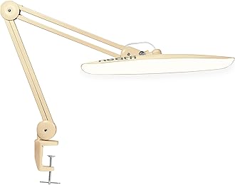 XL LED Desk Lamp with Clamp, 2200 Lumens, 20W, 20-Inch Wide Head, Dimmable 4 Brightness Levels, 3 Color Modes 3000K–6000K, Task Light for Home Office, Crafts, Workbench (CCT, Gold)
