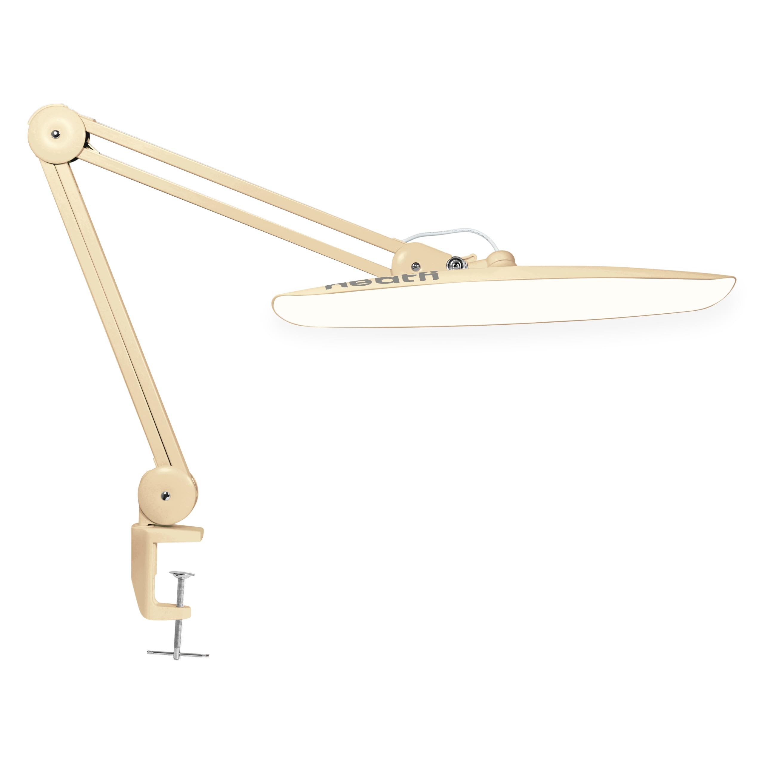 Neatfi XL Nail Desk Lamp with Clamp, 2200 Lumens, 20-Inch Wide Head, Dimmable 4 Levels, 3 Color Modes 3000K–6000K, LED Task Light for Manicure Table,