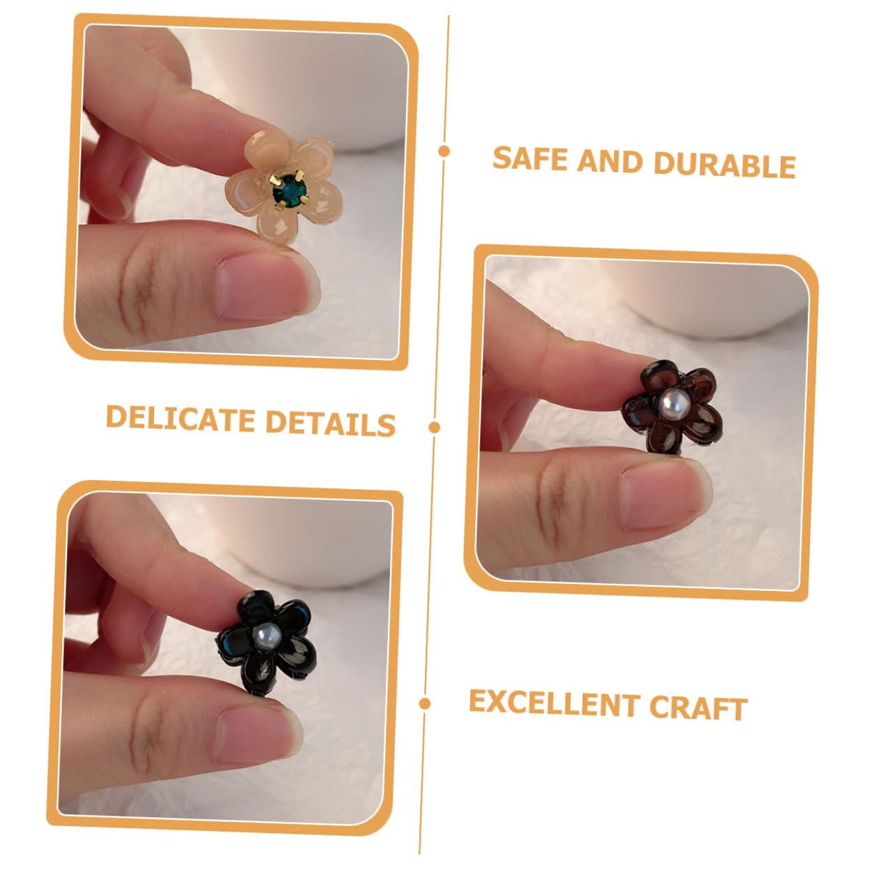 VICASKY Fermagli per Chioma a Forma di Fiore Piccoli Fermagli Artiglio 16 Pezzi in Plastica Accessori per Acconciature Eleganti per Bambine per Matrimonio e Altre Occasioni