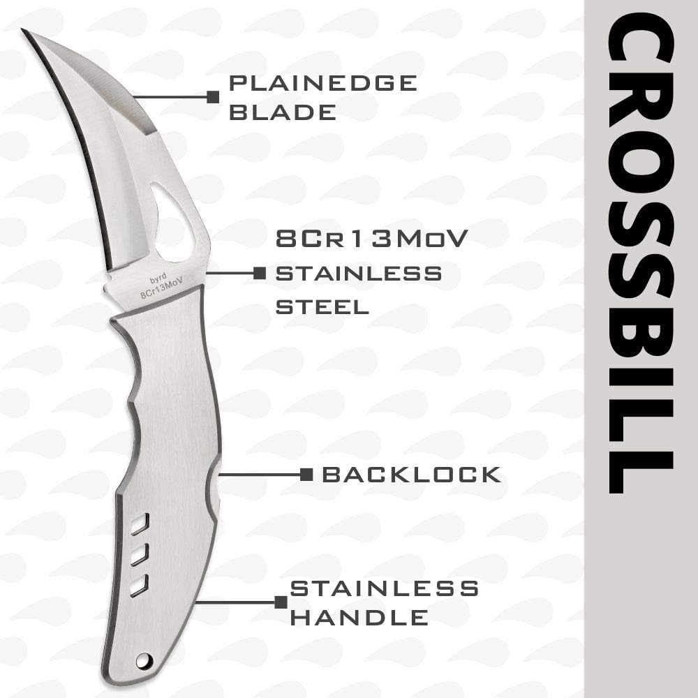 Spyderco Byrd Crossbill Knife with 3.25" Steel Hawkbill Blade and Durable Stainless Steel Blade - PlainEdge - BY07P