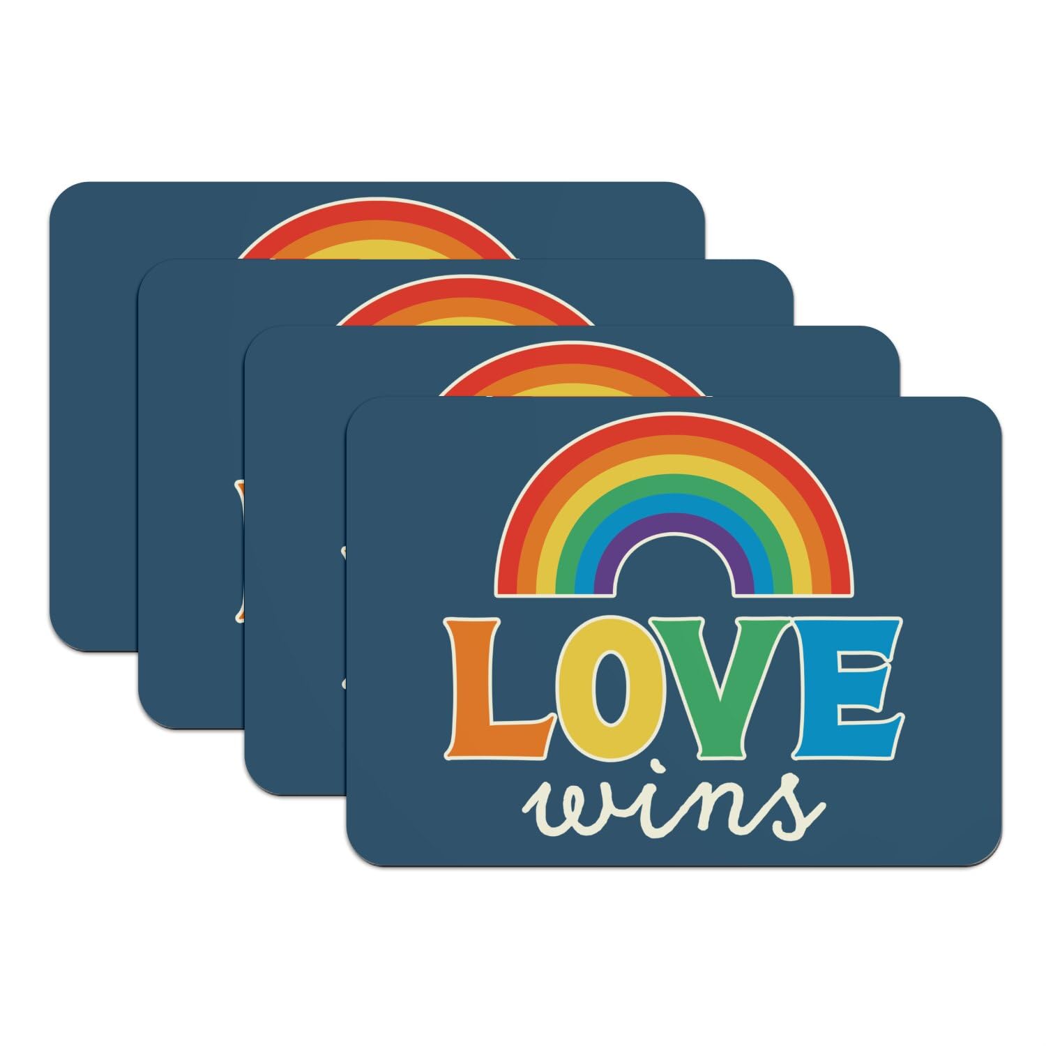 Set de table bleu caoutchouc LGBT pour éviter les taches et glissades