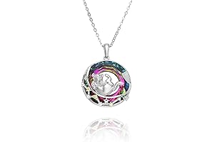 Cat on the Moon Pendant Necklace for Women Teen Girls