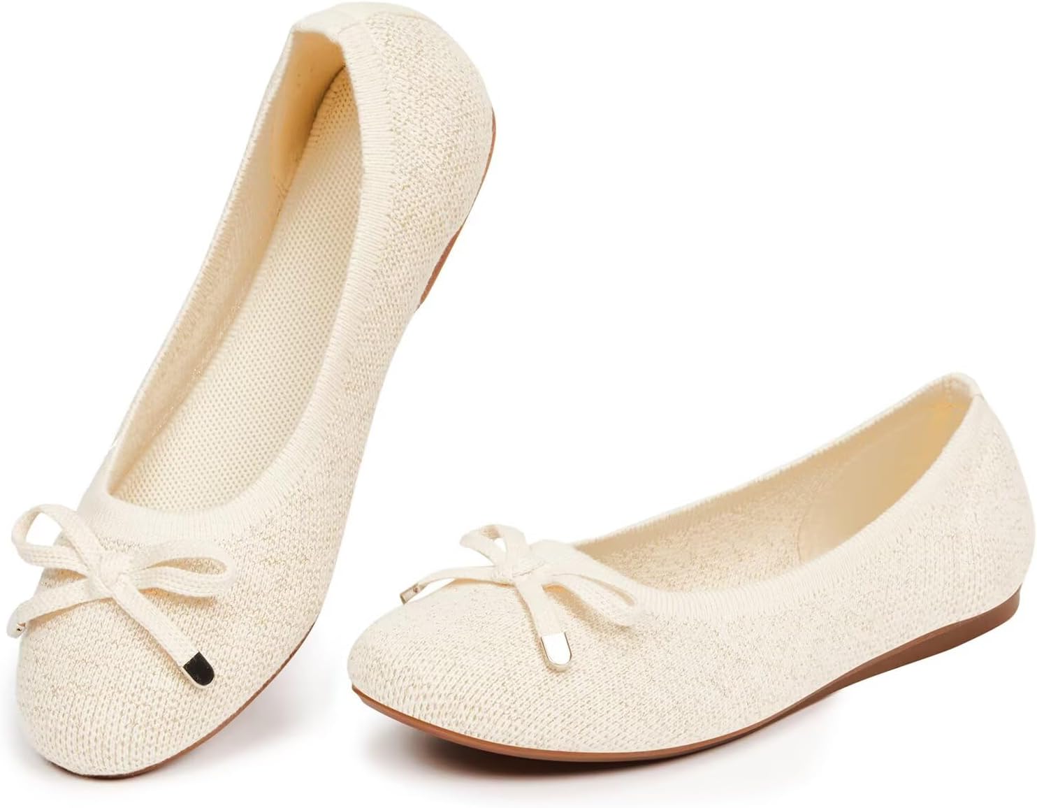 Frank Mully Women's Ballet Flats Round Toe Walking Flats Slip On Work Shoes Knitted Flats Shoes for Woman Soft Lightweight - Image 7