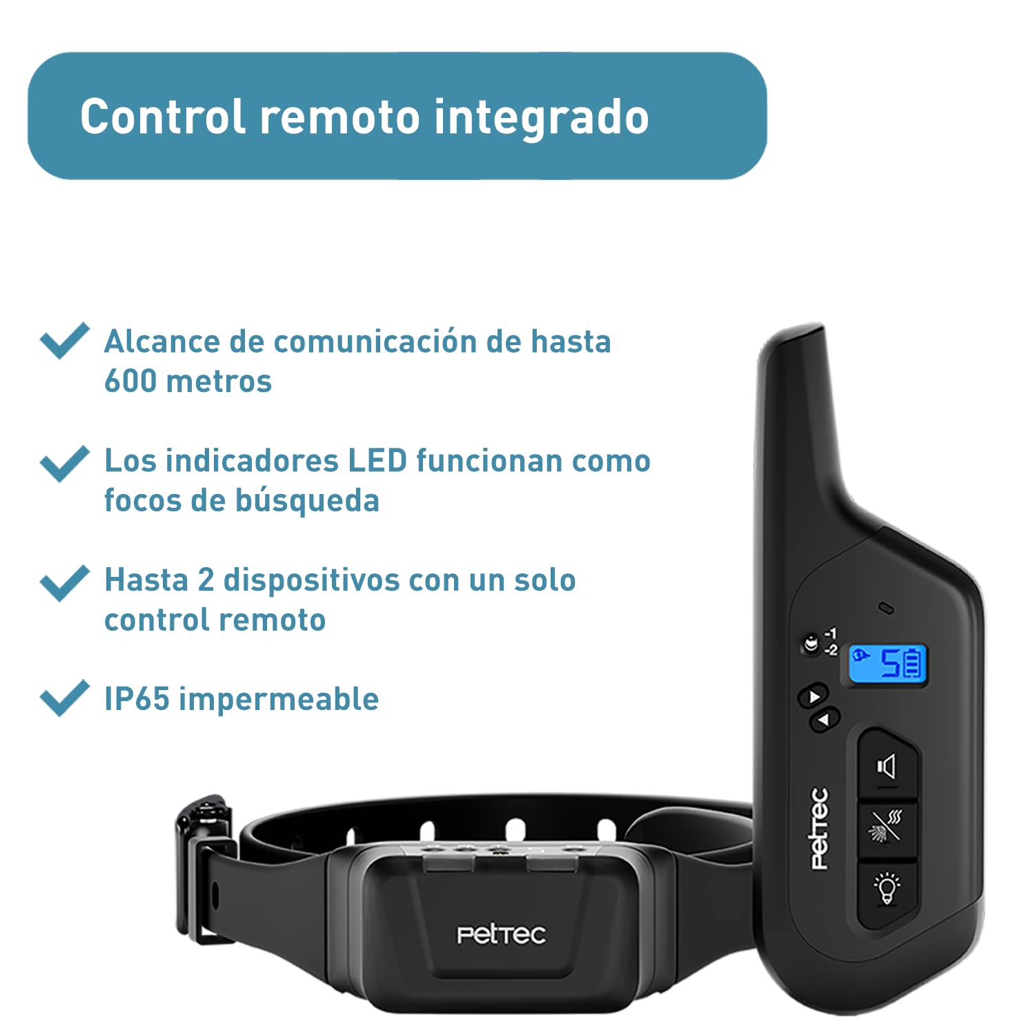 PetTec Collar de Pulverización con Mando a Distancia, hasta 600m - Collar Antiladrido de Entrenamiento Pulverizador, Remoto y Resistente al Agua, Dispositivo de Entrenamiento - Seguro para tu Perro