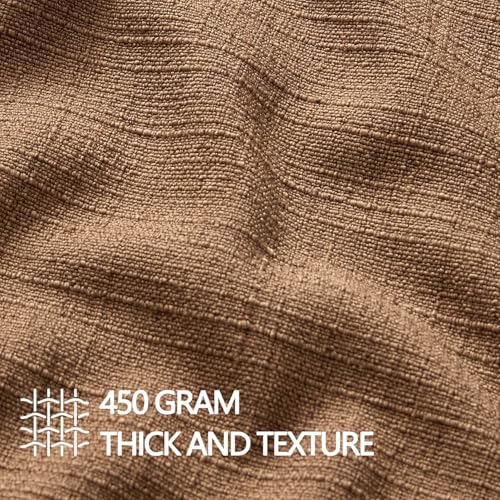 Image of MIULEE Pack of 2 Thick Textured Couch Throw Pillow Covers 18x18, Brown Decorative Pillow Covers, Neutral Linen Cushion Cases for Sofa Bed Living Room Modern Farmhouse Home Decor, No Filling