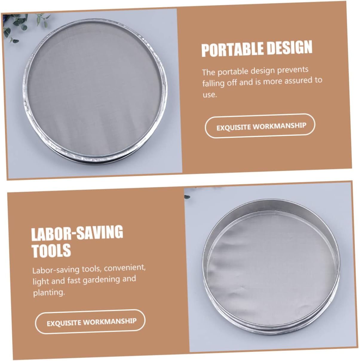 Fine Mesh Strainer Stainless Steel Sifter for Baking Cooking Lightweight and Flour Sieve with Mesh Design for Efficient Powder Filtering