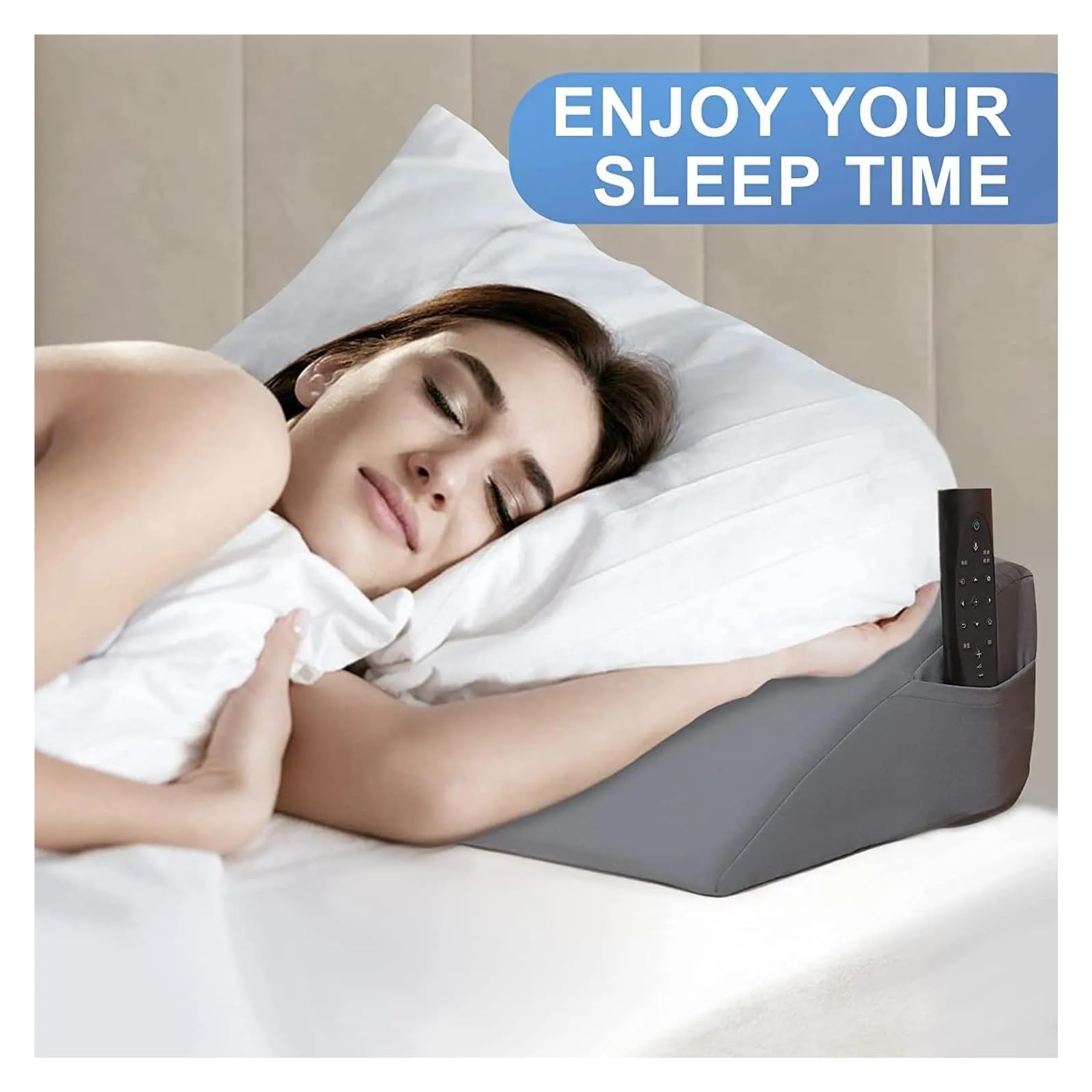 Almohada De Espuma Con Memoria Almohada De Espuma Viscoelástica Almohada En Forma De Cuña for Dormir Almohada De Cabecera Triangular Colchón De Relleno De Espacios for Dormitorio Junto A La Cama Capa