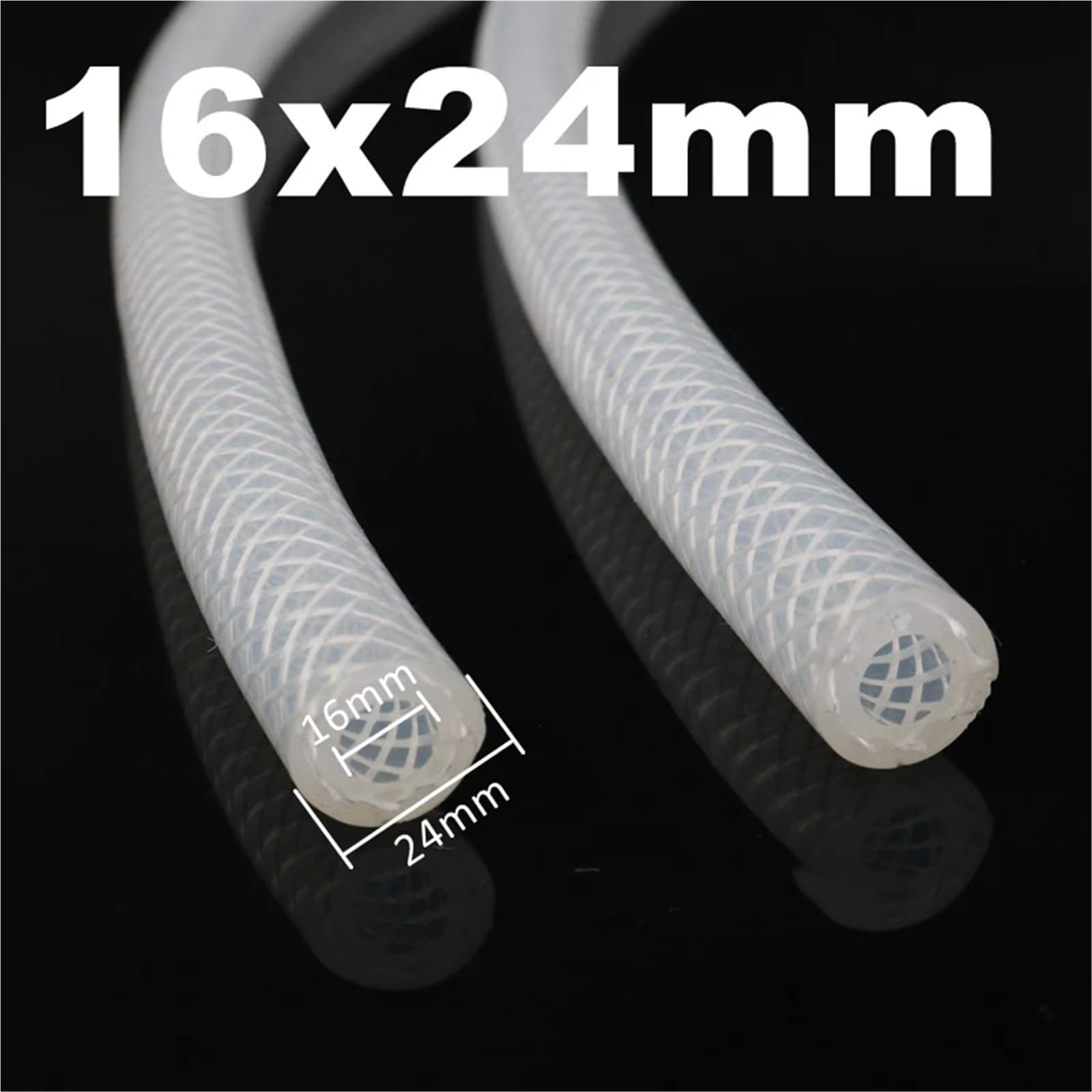 Tubo De Silicona De 1M 4 6 8 10 12 16 20 28 Mm De Diámetro Exterior Manguera De Goma Flexible Tubo De Leche for Café Tubo De Cerveza Reforzado Manguera De Espumador De Leche, Tubo(16x24 mm)