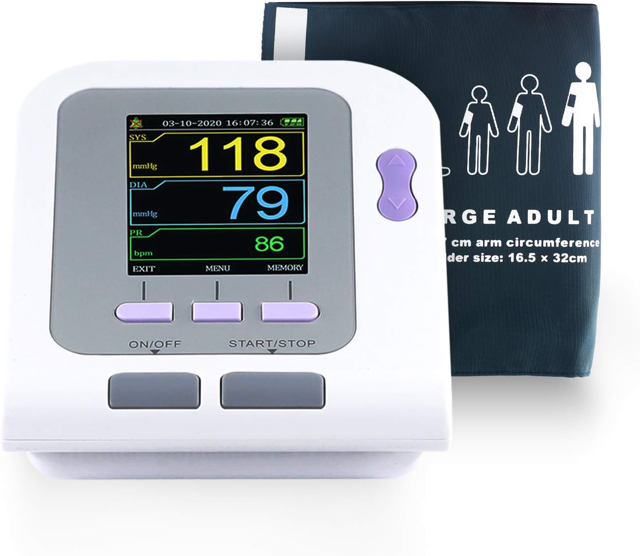 CONTEC 08A Fully Automatic Digital Upper Arm Blood Pressure Monitor Adult, Child, Pediatric Modes & Cuffs(3 Cuffs)