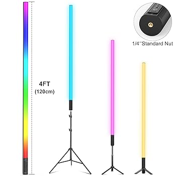 NiTEC iSaber Pack （RGB LEDライト・バー　4本） Amazon.com : 4Pack RGB Tube Light Bar(4FT) with Stand