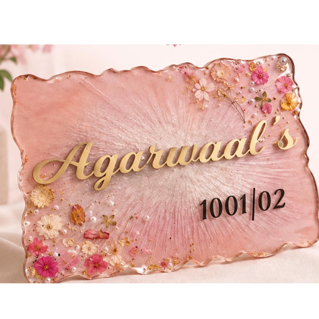 CBM Name plate for home entrance outdoor Resin Personalized Nameplate | 3D Letters Door Custom Name Plate for Home, Office Housewarming Gifts Name Board Size 12x9 Inch-image-18