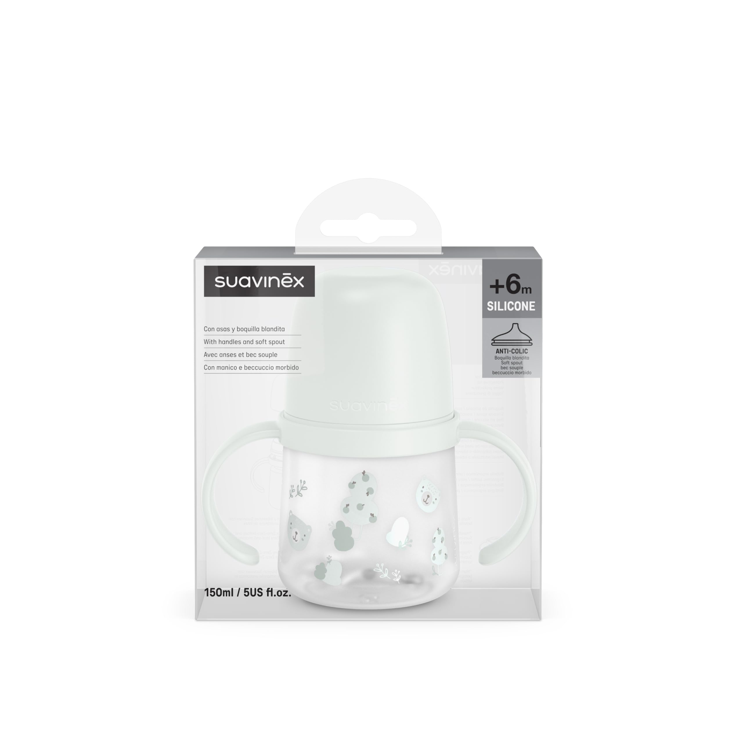 Bicchiere di Apprendimento Suavinex per Neonati+6 Mesi 150 ml Beccuccio in Silicone Anticolica
