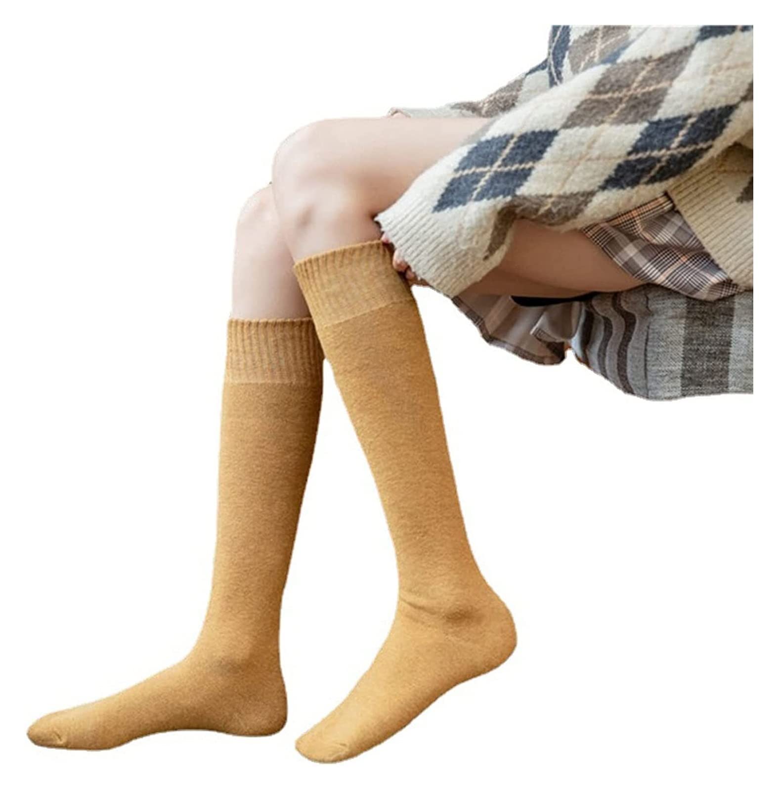Wintersocken Bettsocken Modesocken Lange Oberschenkelstrümpfe, Overkneestrümpfe, Kniestrümpfe Frauen Mädchen Socken Warme Flauschige Socken