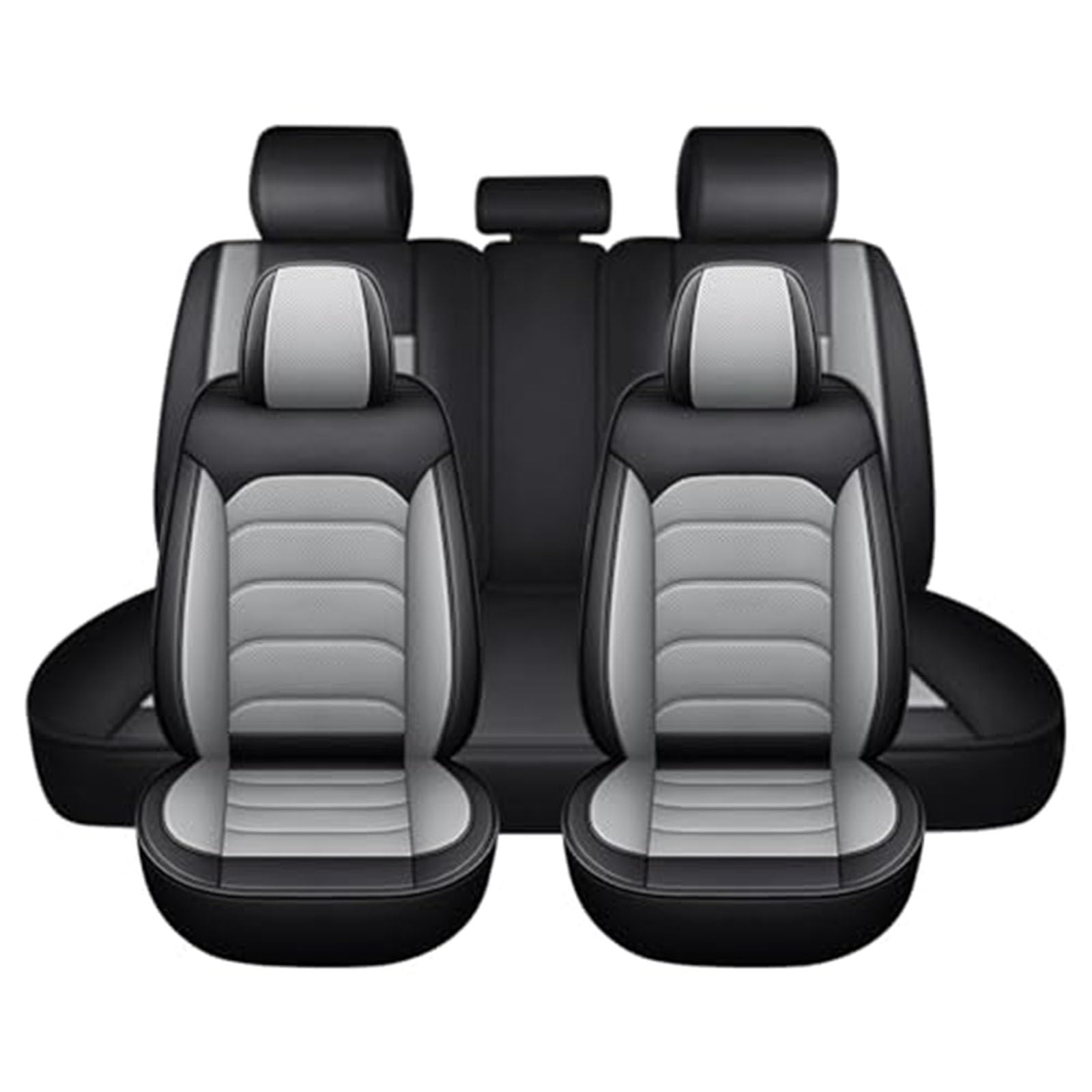 AFQNDHCKP Car Seat Covers Full Set, for Fiat Panda (141 169 319 1980-2025 2026) Waterproof Scratch Resistant Protect Front and Rear Seat Covers Protectors,Grey