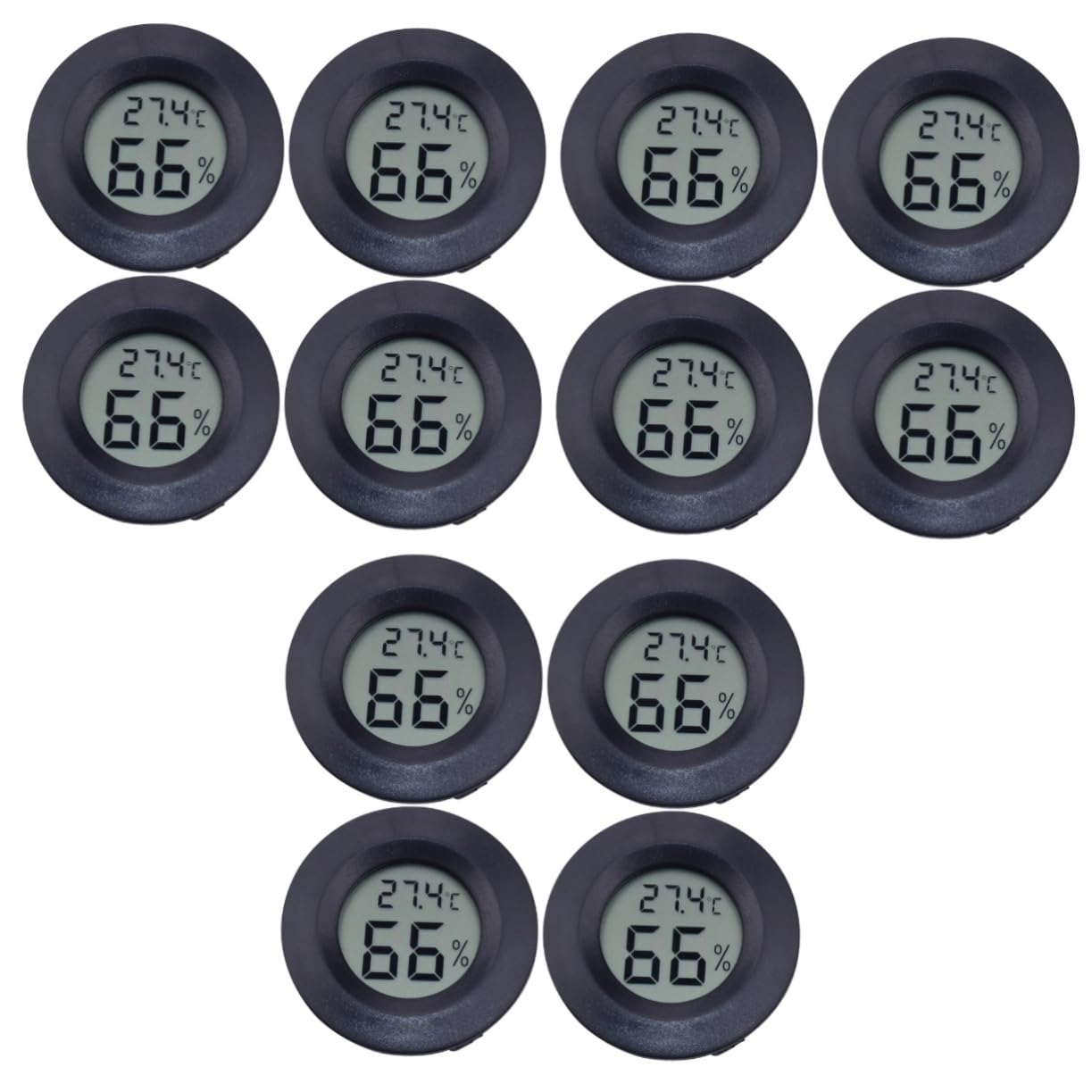 Kisangel 3sets Reptile Pet Temperature and Humidity Digital Hygrometer for Terrarium Use Lightweight Acrylic Design for Snakes Bearded Dragons and Frogs Black 4pc*3