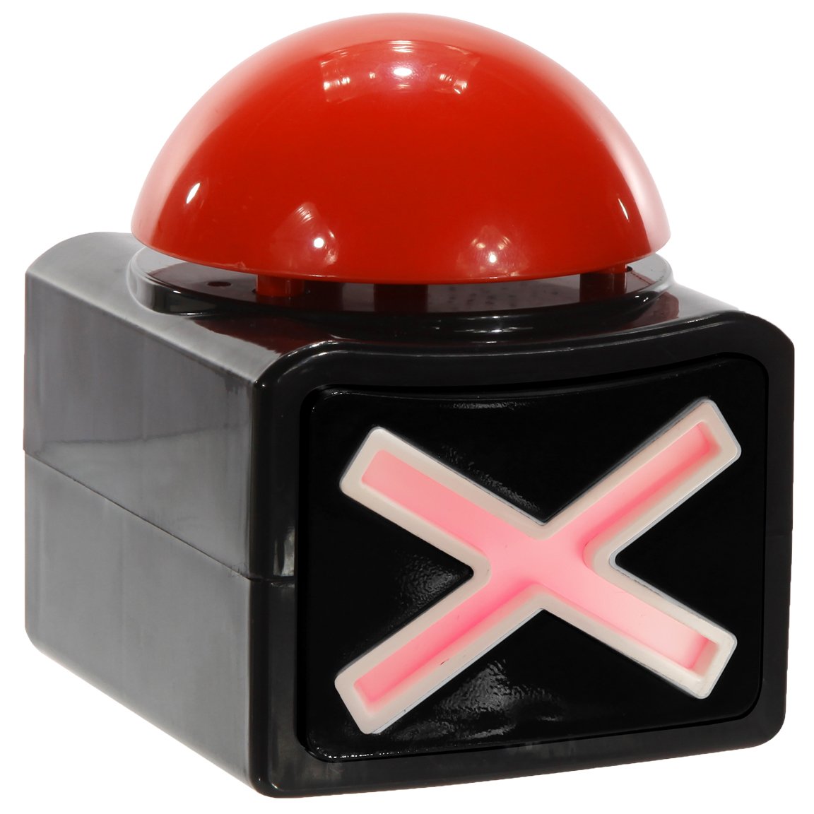 Bada Bing 2er Set XL Buzzer Button mit Sound und Lichteffekten - Perfekt für Quizabende und Partyspiele - Zubehör Quiz Games - Batteriebetriebener Alarmknopf Spielabende und Spielshows Party Spiel