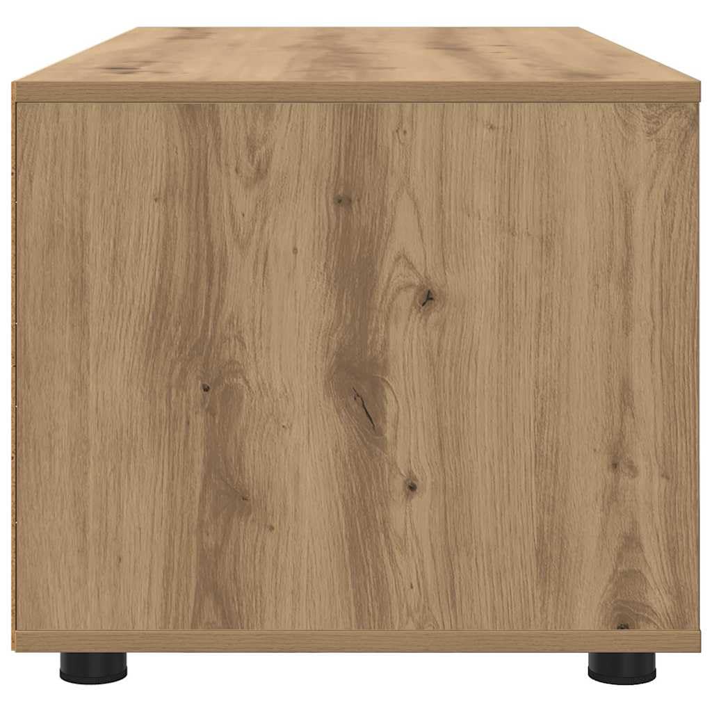 Mobile TV in rovere Artisan, 100 x 48 x 43 cm, con cassetto e ripiani, mobile basso per soggiorno, HiFi, canalina per cavi, archiviazione multimediale, home theater e angolo gaming