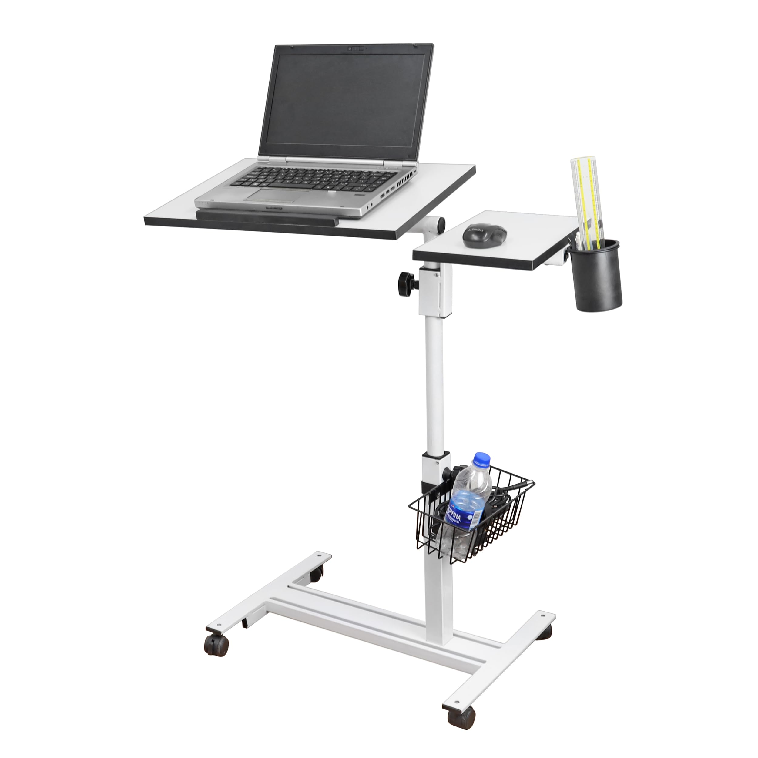 Isomars Multipurpose Laptop Table Study Desk, Lockable Wheels, & Height Adjustable for Breakfast Table, WFH & Online Classes Made in India (White) (B0C9MFPF7B) Amazon Price History, Amazon Price Tracker