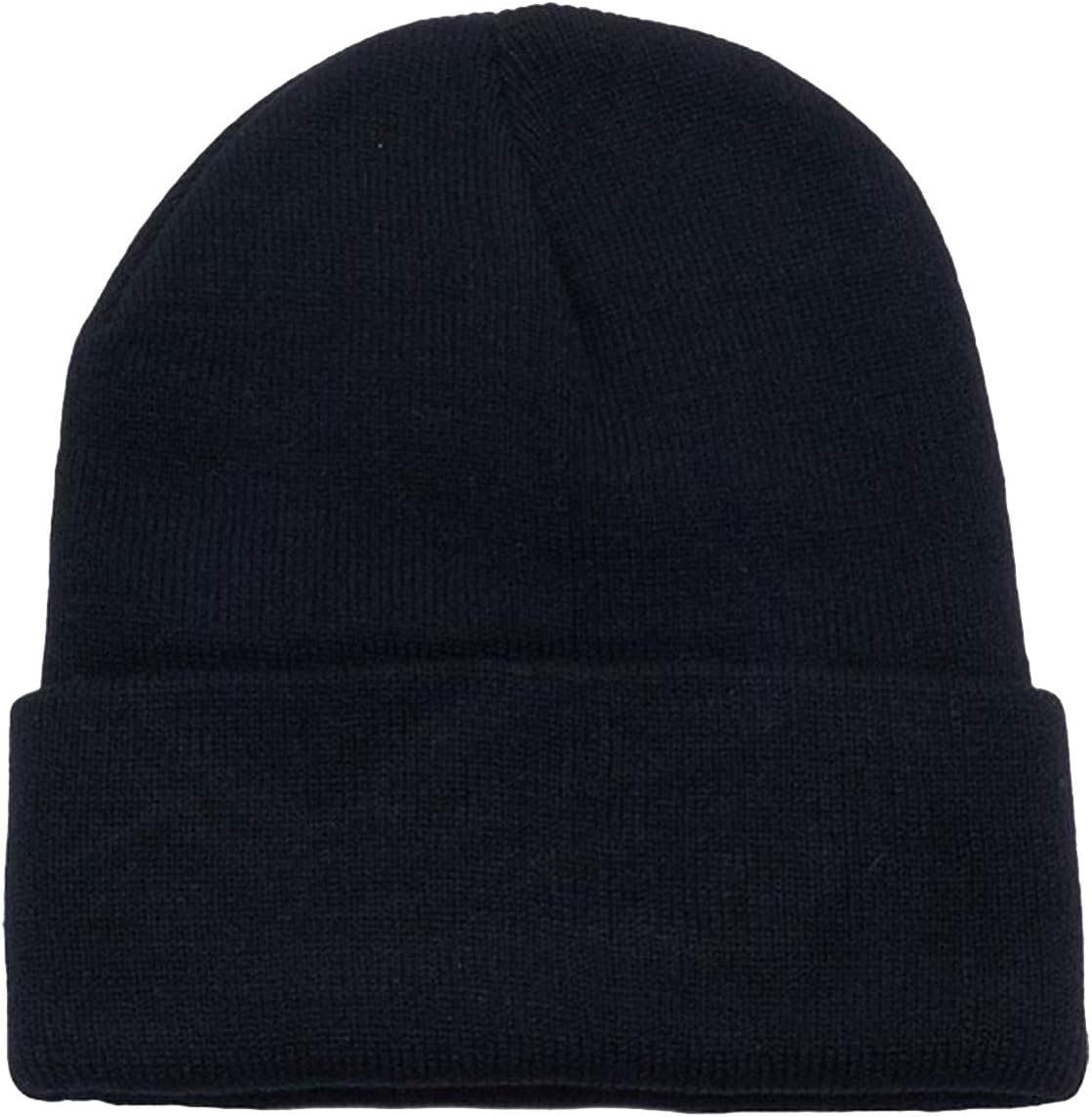 12 Pack Plain Long Cuffed Men's Beanies Skullies Multipack Bulk