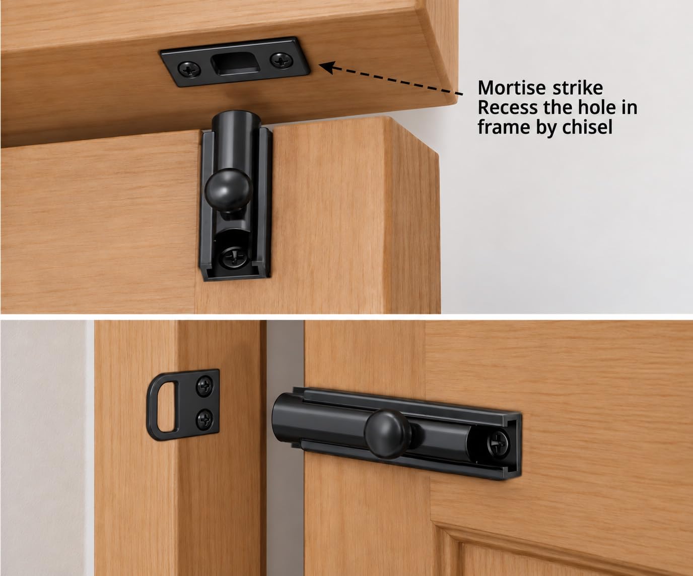 Solid Brass Surface Bolts - 3" Matte Black -4