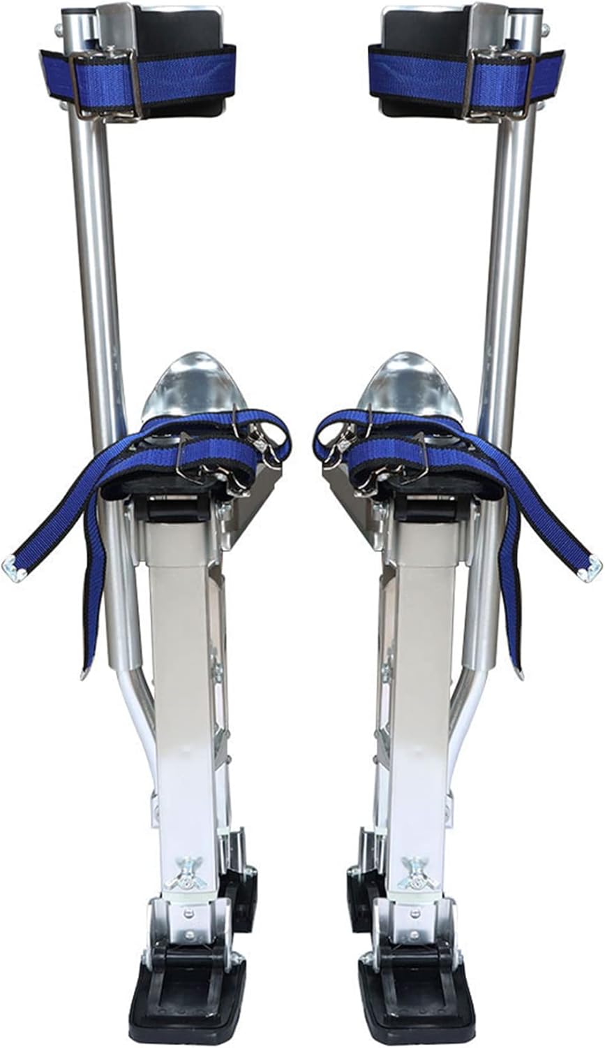 24-40 inch Drywall Stilts Grade Adjustable Auminum Tool Stilt for or Cleaning - Silver