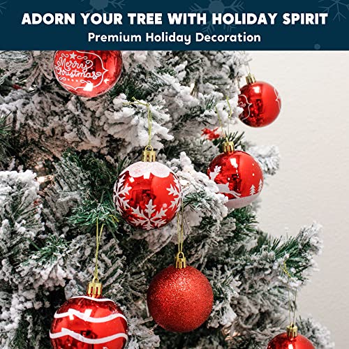 Joiedomi 24 Pcs Christmas Ball Ornaments, Deluxe Delicate Painting & Glittering Shatterproof Christmas Ornaments For Holidays, Party Decoration, Tree Ornaments, And Special Events (Red&White, 2.36”) #TOP2