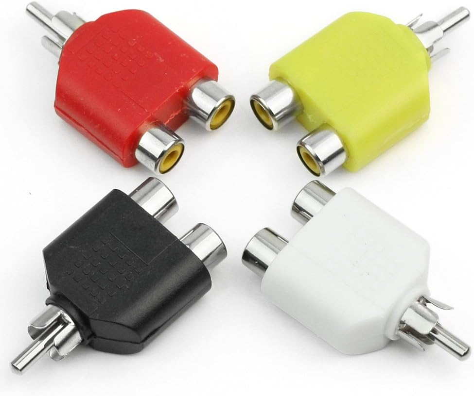 Generic RCA Y Splitter Adapter 2Female to 1Male For Audio Video AV TV Cable Convert 4X