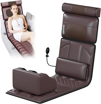 Foldable Massage Mat Full Body Back Massagers with Heat,Back Massage Bed with 10 Vibrating,Massage Mat for Neck Back Lumbar Leg,Muscleue and Soreness
