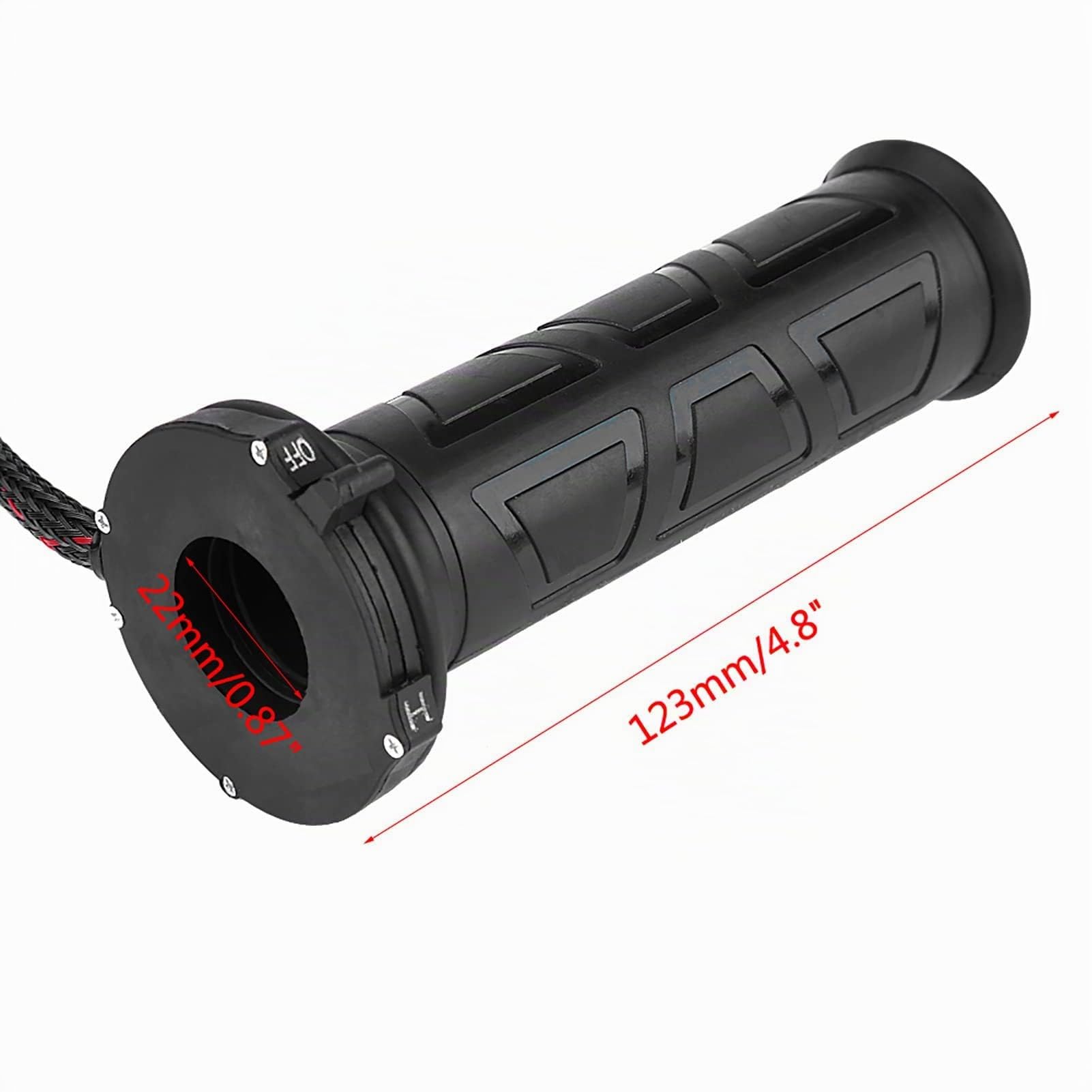 EVGATSAUTO Poignées chauffantes électriques, 1 Paire 22 mm (7/8 Pouces) Puissance réglable (12W-24W) Poignées chauffantes électriques Guidon Chaud et Chaud pour Moto VTT Noir