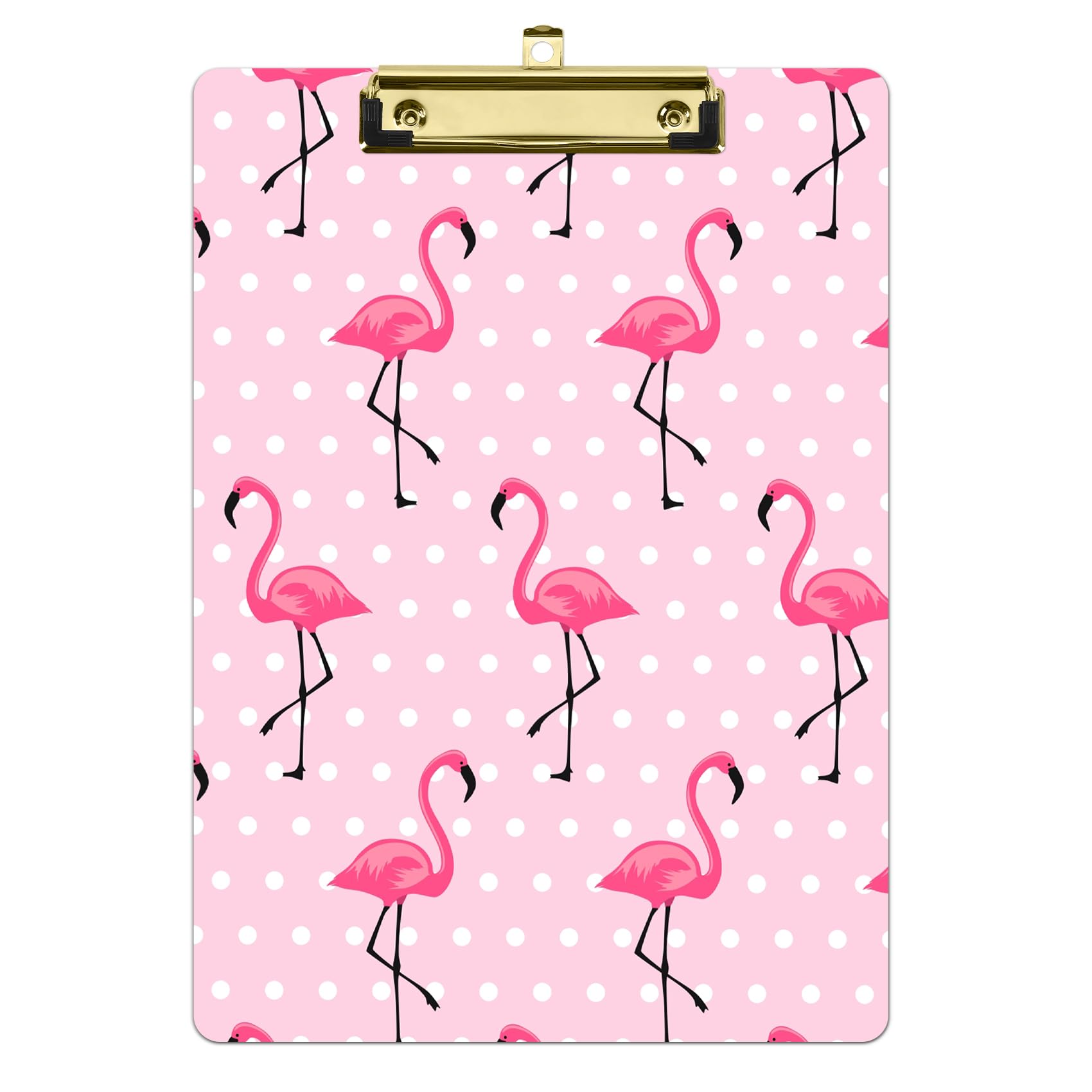 Pink Flamingo Acrylic Clipboard Folder with Low Profile Metal Clip, Fashion Design, Plastic Clipboards, School Stuff for Student Office Lawyer Nurse Accessories, A4 Letter Size 12.5x9 Inch