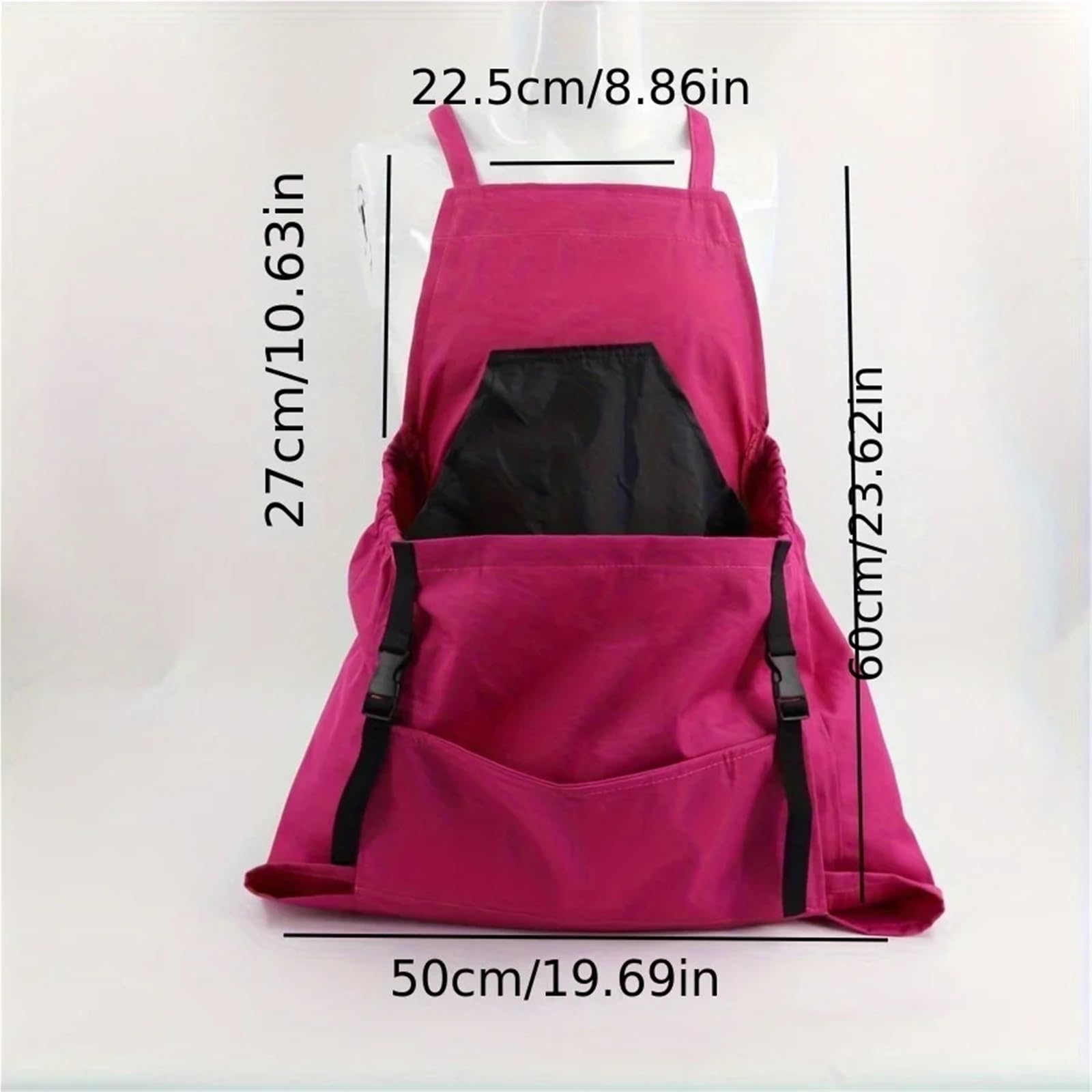 Delantal de poliéster con bolsillo grande y bolsa cosecha liberación rápida for jardinería recolección al aire libre Para Huerto Granja