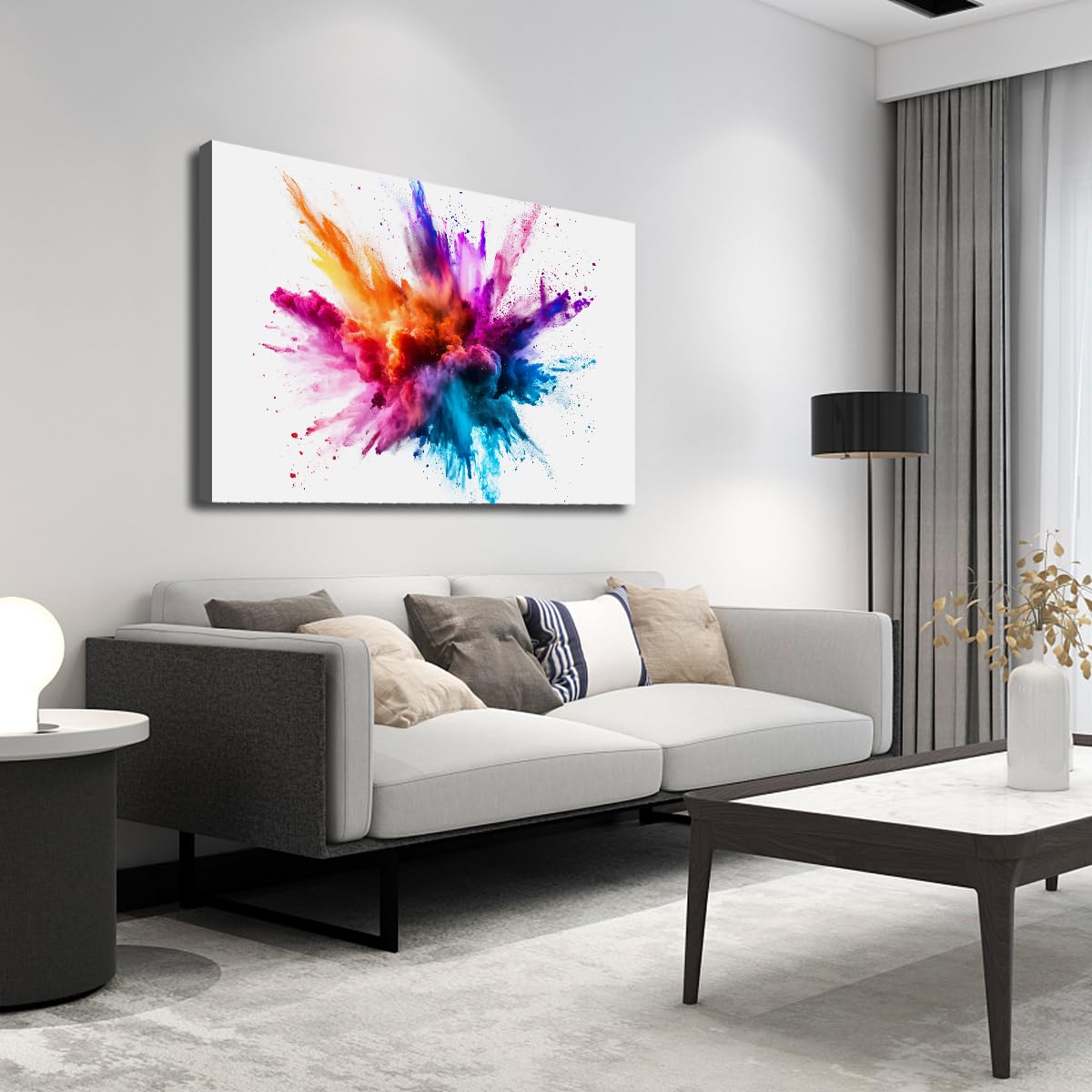 UIRINGART Abstrakcyjny kolor eksplozja płótno sztuka ścienna nowoczesna farba rozpryskowa obrazy grafika wydruki duże plakaty obraz do salonu biura dekoracja 40 x 60 cm