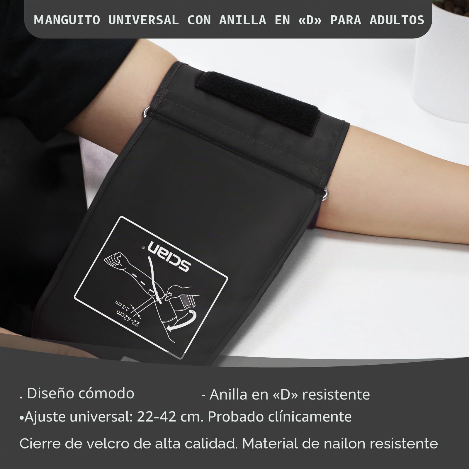 SCIAN Tensiómetro manual de brazo - aneroide Esfigmomanómetros de mano, incluye bolsa de transporte para enfermeras, médicos y personas mayores (blanco)