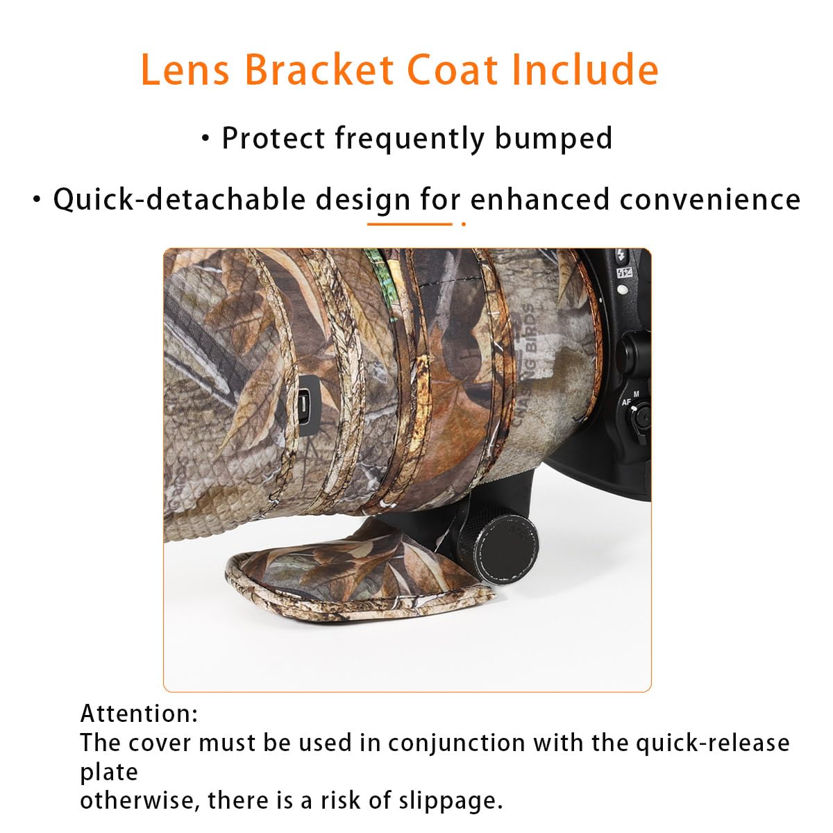 CHASING BIRDS Lens Camouflage Waterproof Coat For Sony FE 600mm F4 GM OSS Rainproof Lens Protective Cover Version IV (Green Leaf Camouflage, With 1.4X And 2.0X TC - View #4