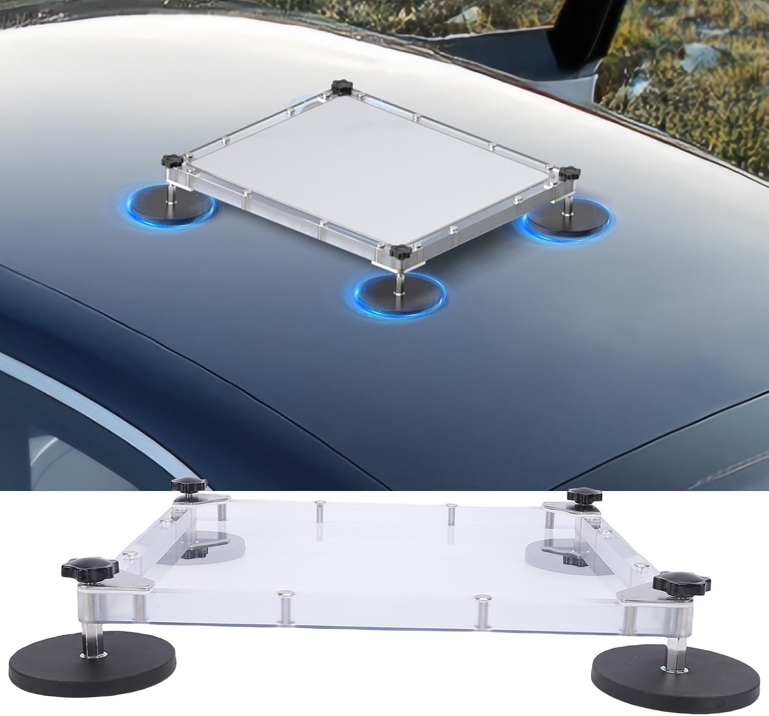 Fafeicy Mini Satellite Antenna Vehicle Roof Mounting Kit with 110lb Magnetic Feet and Weather Protective Design